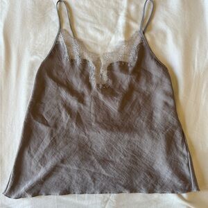 Victoria's Secret Lace Cami Small NWT Taupe Greige Adjustable Straps Silky